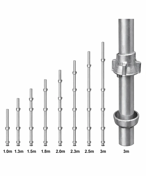 Cuplock scaffolding vertical standards with different sizes