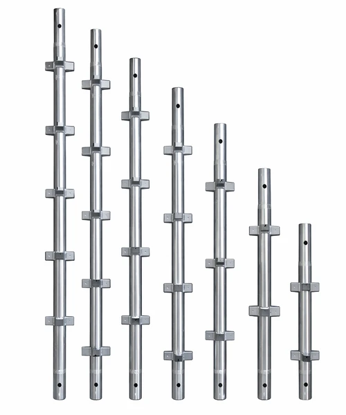 Kwikstage scaffolding vertical standards with fixed wedge connections