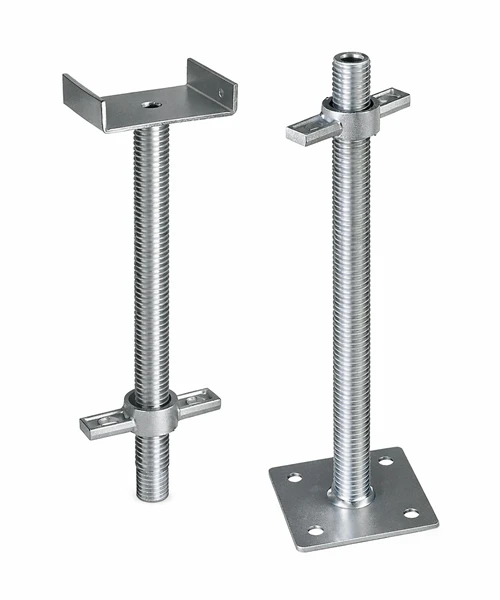Scaffolding base jack with U head for beam support