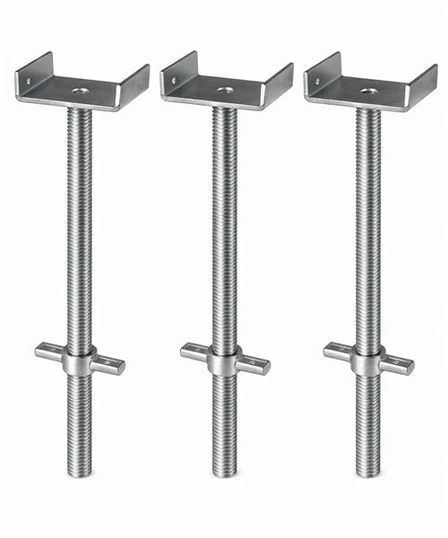 Multiple scaffolding base jacks with adjustable height
