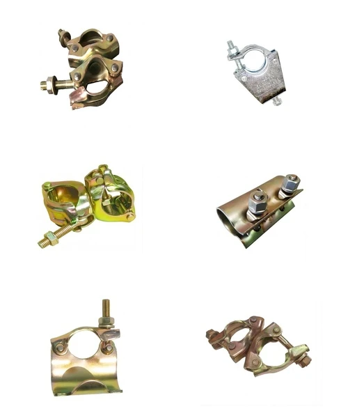 Pressed steel scaffolding couplers and beam clamps for construction