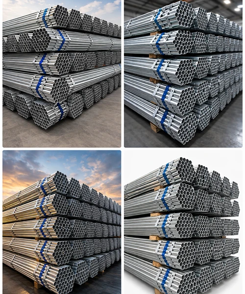 Scaffolding pipes in bundles for industrial and building projects